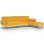 2-Sitzer-Schlafsofa mit Fußstütze und zwei gelben Samtkissen von vidaXL, Sofas - Ref: Foro24-3081804, Preis: 358,09 €, Rabatt: %