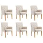 Dining chairs with armrests 6 units of beige fabric by vidaXL, dining chairs - Ref: Foro24-3058299, Price: 981,10 €, Discount: %