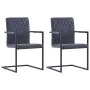 Cantilever dining chairs 2 units black synthetic leather by vidaXL, dining chairs - Ref: Foro24-281677, Price: 180,74 €, Disc...