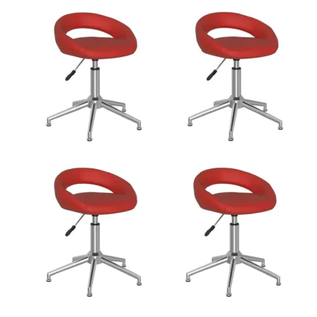 Drehbare Esszimmerstühle, 4 Stück, rot, rotes Kunstleder von vidaXL, Essstühle - Ref: Foro24-3085878, Preis: 185,89 €, Rabatt: %