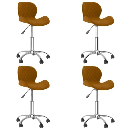 Swivel dining chairs 4 units brown velvet by vidaXL, dining chairs - Ref: Foro24-3088304, Price: 190,49 €, Discount: %