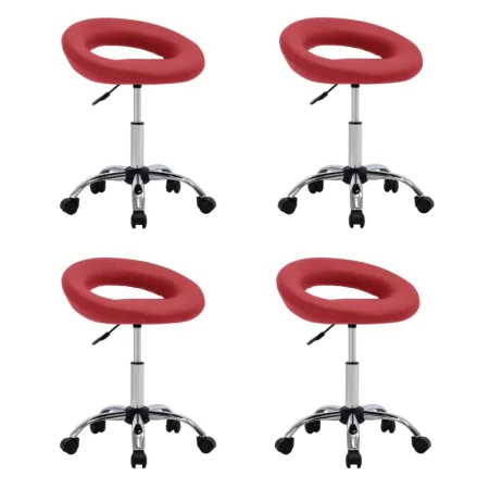 Swivel Dining Chairs 4 Pcs Red Red Synthetic Leather by vidaXL, dining chairs - Ref: Foro24-3085815, Price: 173,02 €, Discoun...