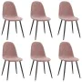 Sillas de comedor 6 unidades terciopelo rosa de vidaXL, Sillas de comedor - Ref: Foro24-3082885, Precio: 310,14 €, Descuento: %