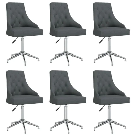 Swivel dining chairs 6 units dark gray fabric by vidaXL, dining chairs - Ref: Foro24-3093046, Price: 887,43 €, Discount: %