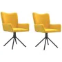 Swivel dining chairs 2 pcs yellow velvet by vidaXL, dining chairs - Ref: Foro24-344816, Price: 132,74 €, Discount: %