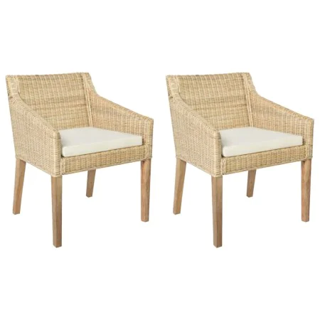 Dining chairs with cushions 2 units natural rattan by vidaXL, dining chairs - Ref: Foro24-325493, Price: 259,39 €, Discount: %