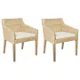 Dining chairs with cushions 2 units natural rattan by vidaXL, dining chairs - Ref: Foro24-325493, Price: 259,39 €, Discount: %