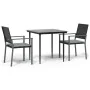 3-piece garden dining set with synthetic rattan and steel cushions by vidaXL, Garden sets - Ref: Foro24-3187001, Price: 182,1...