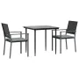 3-piece garden dining set with synthetic rattan and steel cushions by vidaXL, Garden sets - Ref: Foro24-3187001, Price: 182,1...