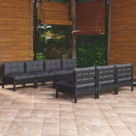 Garden furniture 8 pieces with anthracite pine wood cushions by vidaXL, Garden sets - Ref: Foro24-3096140, Price: 780,84 €, D...