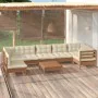 Garden furniture 8 pieces and cushions honey brown pine wood by vidaXL, Garden sets - Ref: Foro24-3096439, Price: 743,07 €, D...