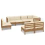 Garden furniture 8 pieces and cushions honey brown pine wood by vidaXL, Garden sets - Ref: Foro24-3096469, Price: 725,71 €, D...