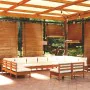 Garden furniture set 12 pieces and cushions made of honey brown pine wood. by vidaXL, Garden sets - Ref: Foro24-3097226, Pric...