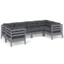 6-piece garden furniture set with gray pine wood cushions by vidaXL, Garden sets - Ref: Foro24-3097297, Price: 527,48 €, Disc...