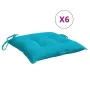 Chair cushions 6 units turquoise fabric 40x40x7 cm by vidaXL, Cushions for chairs and sofas - Ref: Foro24-361506, Price: 51,2...