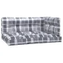 Cushions for pallets 3 units gray checkered fabric by vidaXL, Cushions for chairs and sofas - Ref: Foro24-314572, Price: 53,5...