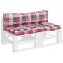 Cushions for pallets 2 units red checkered fabric by vidaXL, Cushions for chairs and sofas - Ref: Foro24-314658, Price: 54,17...