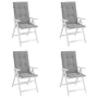 High back garden chair cushion 4 pcs gray fabric 120x50x3 cm by vidaXL, Cushions for chairs and sofas - Ref: Foro24-43180, Pr...