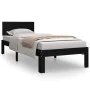 Black single solid wood bed frame 75x190 cm by vidaXL, Beds and slatted bases - Ref: Foro24-810459, Price: 115,34 €, Discount: %