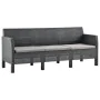 3-seater garden sofa with anthracite gray rattan PP cushions by vidaXL, Garden sets - Ref: Foro24-3067232, Price: 253,82 €, D...