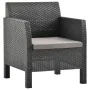 Garden furniture set 2 pieces cushions PP rattan anthracite gray by vidaXL, Garden sets - Ref: Foro24-3079677, Price: 340,48 ...