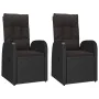 Garden reclining chairs and cushions 2 pcs black PE rattan by vidaXL, Garden chairs - Ref: Foro24-46065, Price: 299,35 €, Dis...