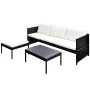 3-piece garden furniture set with black synthetic rattan cushions by vidaXL, Garden sets - Ref: Foro24-41382, Price: 300,48 €...