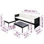 3-piece garden furniture set with black synthetic rattan cushions by vidaXL, Garden sets - Ref: Foro24-41382, Price: 300,48 €...