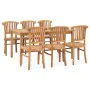 Garden dining set 7 pieces solid teak wood by vidaXL, Garden sets - Ref: Foro24-3060029, Price: 895,13 €, Discount: %