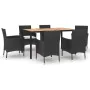 7-piece garden dining set and black synthetic rattan cushions by vidaXL, Garden sets - Ref: Foro24-3187391, Price: 489,14 €, ...