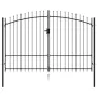 Cancel with double gate fence with black steel spikes 3x2 m by vidaXL, garden gates - Ref: Foro24-145738, Price: 328,04 €, Di...