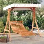 Swing lounger with awning solid fir wood teak finish by vidaXL, Garden rockers - Ref: Foro24-3200625, Price: 425,35 €, Discou...