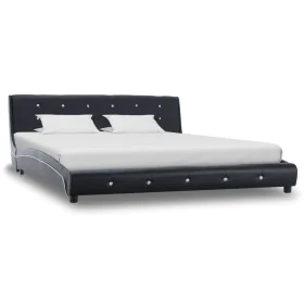 Black synthetic leather bed frame 160x200 cm by vidaXL, Beds and slatted bases - Ref: Foro24-280320, Price: 247,77 €, Discoun...