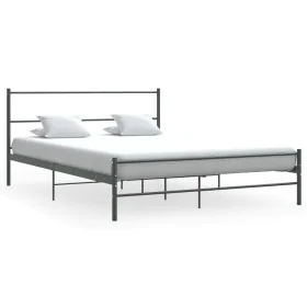 Gray metal bed frame 140x200 cm by vidaXL, Beds and slatted bases - Ref: Foro24-286494, Price: 97,63 €, Discount: %