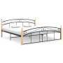 Metal bed frame and solid oak wood 180x200 cm by vidaXL, Beds and slatted bases - Ref: Foro24-324930, Price: 149,68 €, Discou...