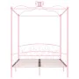 Pink metal canopy bed frame 160x200 cm by vidaXL, Beds and slatted bases - Ref: Foro24-284490, Price: 193,91 €, Discount: %