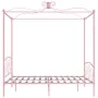 Pink metal canopy bed frame 160x200 cm by vidaXL, Beds and slatted bases - Ref: Foro24-284490, Price: 193,91 €, Discount: %