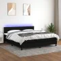 Boxspringbettmatratze und LED-Leuchten aus schwarzem Stoff 160x200 cm von vidaXL, Betten und Lattenroste - Ref: Foro24-313316...