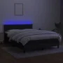 Boxspringbettmatratze und LED-Leuchten aus schwarzem Stoff 140x200 cm von vidaXL, Betten und Lattenroste - Ref: Foro24-313323...