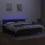 Boxspringbettmatratze und LED-Leuchten aus schwarzem Stoff 180x200 cm von vidaXL, Betten und Lattenroste - Ref: Foro24-313333...