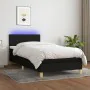 Box spring bed mattress and LED lights black fabric 90x190 cm by vidaXL, Beds and slatted bases - Ref: Foro24-3133519, Price:...