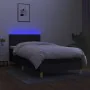 Box spring bed mattress and LED lights black fabric 90x190 cm by vidaXL, Beds and slatted bases - Ref: Foro24-3133519, Price:...