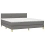 Box spring bed with mattress and LED dark gray fabric 180x200 cm by vidaXL, Beds and slatted bases - Ref: Foro24-3133734, Pri...