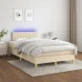 Boxspringbett mit Matratze und LED-Cremestoff 120x200 cm von vidaXL, Betten und Lattenroste - Ref: Foro24-3133866, Preis: 396...