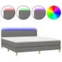 Boxspringbett mit Matratze und dunkelgrauem LED-Stoff 180x200 cm von vidaXL, Betten und Lattenroste - Ref: Foro24-3133894, Pr...