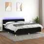 Box spring bed with LED mattress black fabric 180x200 cm by vidaXL, Beds and slatted bases - Ref: Foro24-3133975, Price: 551,...