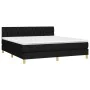 Box spring bed with LED mattress black fabric 180x200 cm by vidaXL, Beds and slatted bases - Ref: Foro24-3133975, Price: 551,...