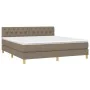 Boxspringbett mit LED-Matratze taupegrauer Stoff 160x200 cm von vidaXL, Betten und Lattenroste - Ref: Foro24-3133969, Preis: ...