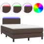 Boxspringbett mit Matratze und LED-braunem Kunstleder 120x200 cm von vidaXL, Betten und Lattenroste - Ref: Foro24-3134096, Pr...