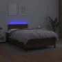 Box spring bed with mattress and LED brown synthetic leather 120x200 cm by vidaXL, Beds and slatted bases - Ref: Foro24-31340...